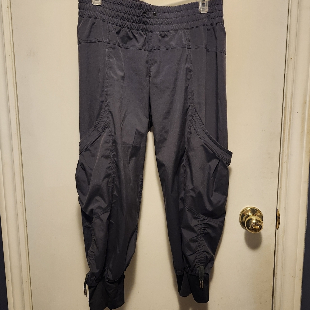 Gray Cargo Capri Pants
